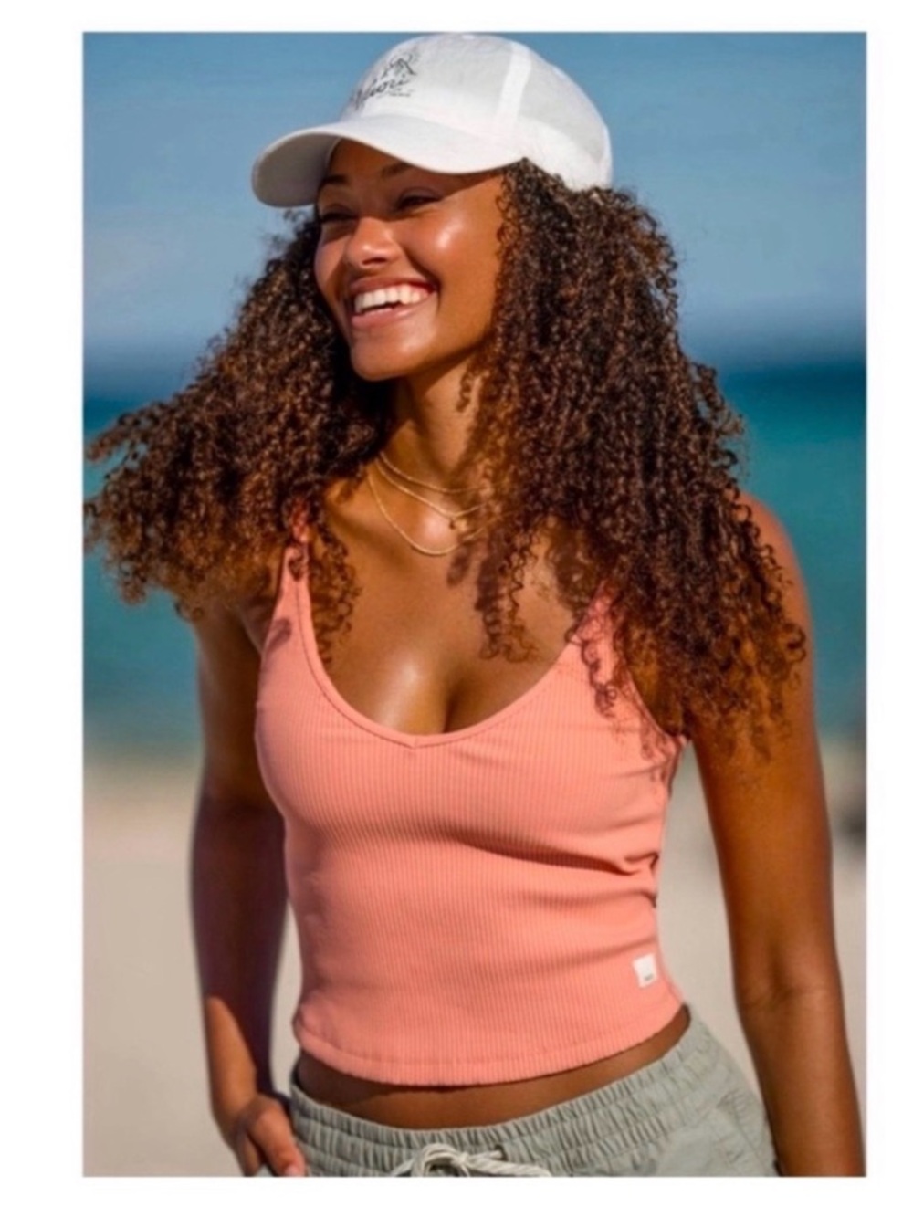 Vuori Ribbed Cropped Tank Light Cinnamon